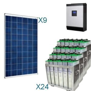 Kit solaire 14000Wh avec 9 panneaux et 24 batteries stationnaires