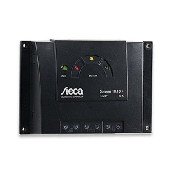 Régulateur de charge adapté aux systèmes d'une puissance jusqu'à 158 W avec une plage de puissance jusqu'à 6 A et avec commutation automatique 12/24 V
